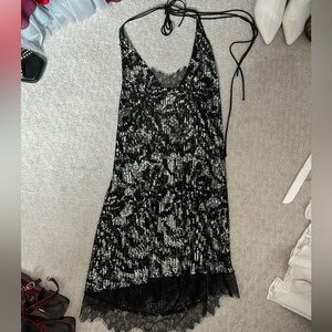 Free People Black Sequin Mini Dress